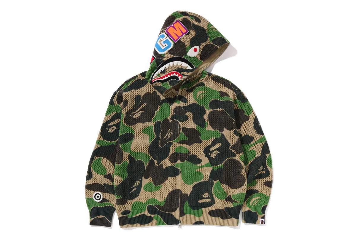 BAPE ABC CAMO CROCHET RELAXED FULL ZIP HOODIE