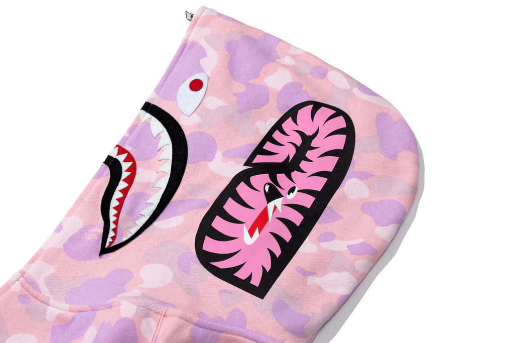 BAPE X STRAY KIDS SHARK FULL ZIP HOODIE IN PINK