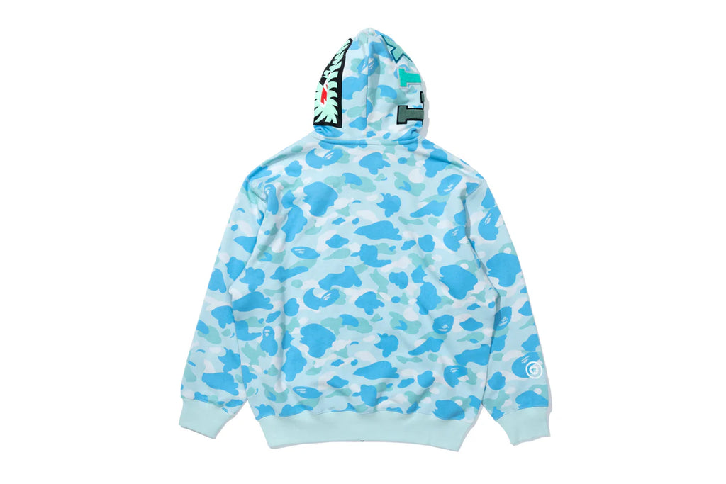 BAPE X STRAY KIDS SHARK FULL ZIP HOODIE IN BLUE