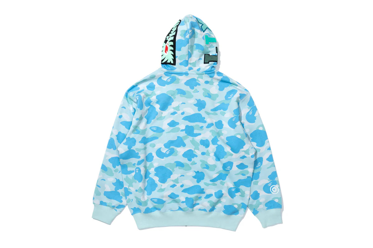 BAPE X STRAY KIDS SHARK FULL ZIP HOODIE IN BLUE