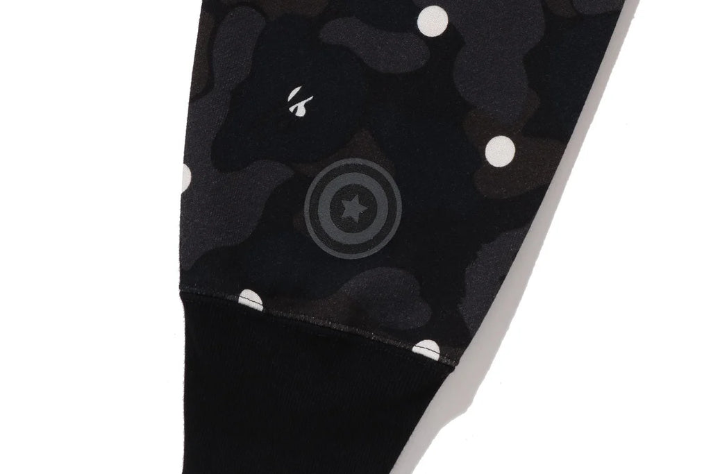 BAPE ABC DOT SHARK FULL ZIP HOODIE IN BLACK