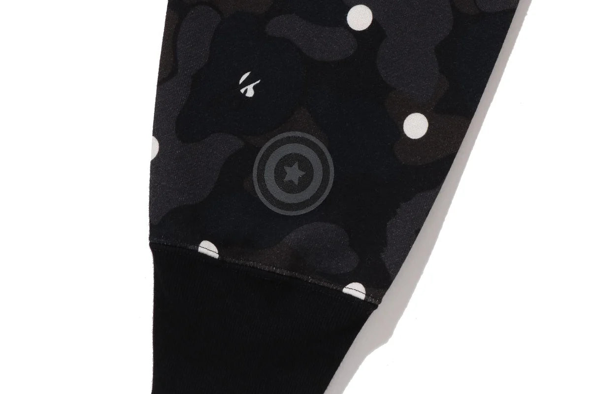 BAPE ABC DOT SHARK FULL ZIP HOODIE IN BLACK