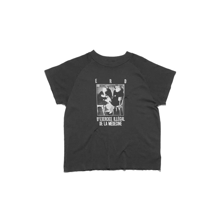 ENFANTS RICHES DÉPRIMÉS MEDICINE RAGLAN T-SHIRT IN FADED BLACK