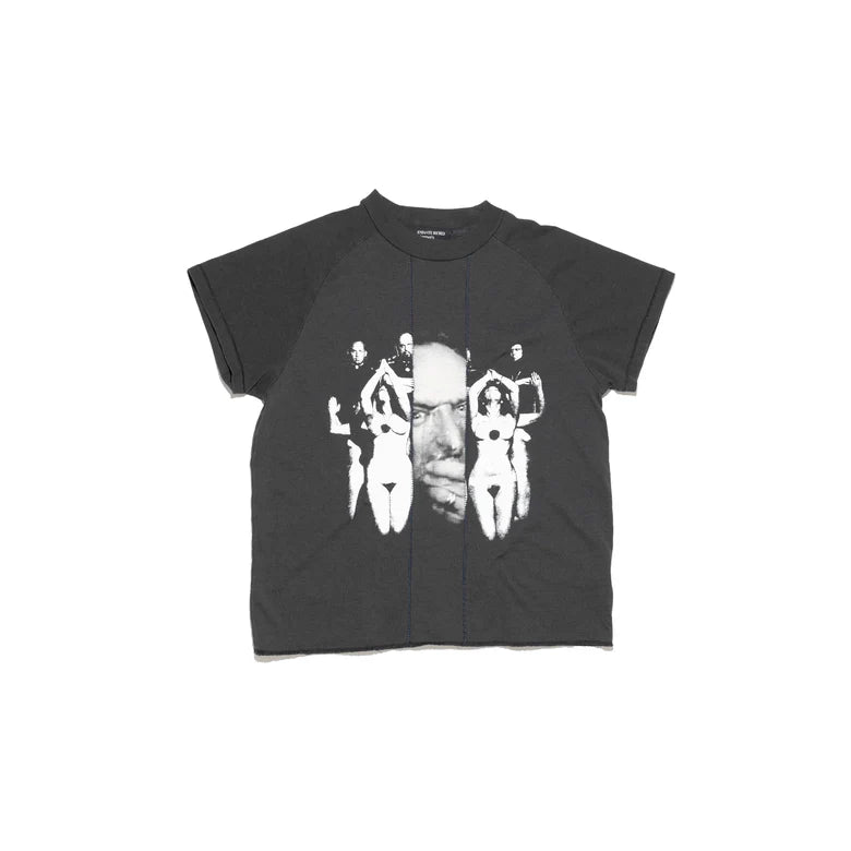 ENFANTS RICHES DÉPRIMÉS ANTON/HOPPER ASSEMBLAGE RAGLAN T-SHIRT IN FADED BLACK
