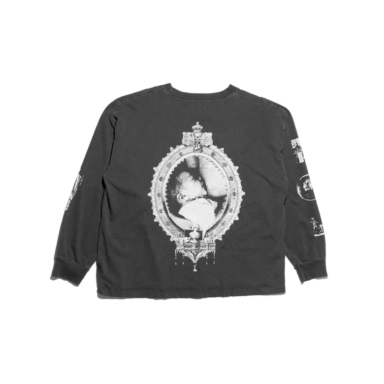 ENFANTS RICHES DÉPRIMÉS THE LATENCY LS T-SHIRT IN ANTIQUE BLACK WITH PAINT
