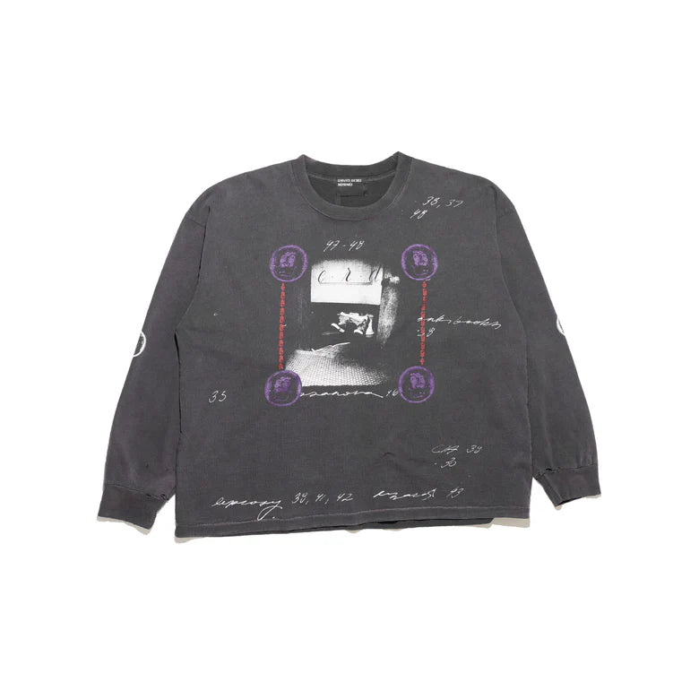 ENFANTS RICHES DÉPRIMÉS BATHROOM STALL LS T-SHIRT IN VINTAGE BLACK