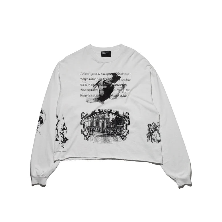 ENFANTS RICHES DÉPRIMÉS NAPOLEON LS T-SHIRT IN FADED WHITE