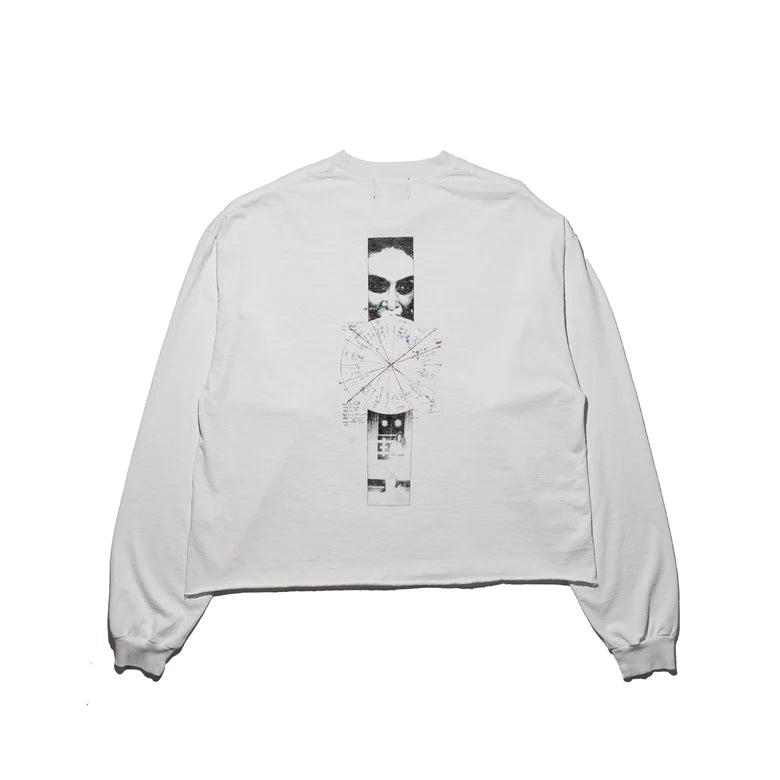 ENFANTS RICHES DÉPRIMÉS CALCULATE YOUR BIRTHRIGHT LS T-SHIRT IN FADED WHITE