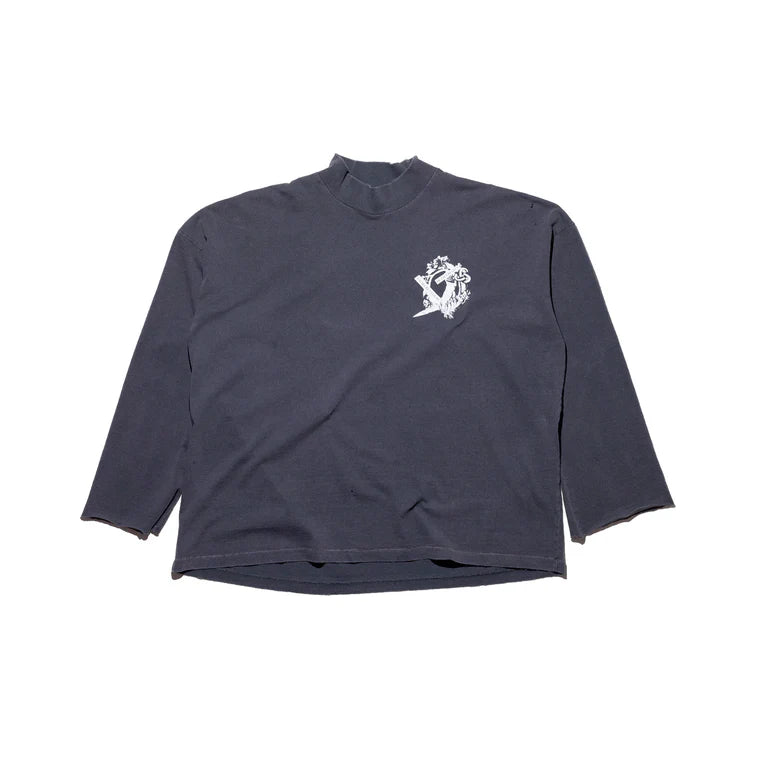 ENFANTS RICHES DÉPRIMÉS UN SECRET MOCKNECK LS T-SHIRT IN MEDIUM CHARCOAL