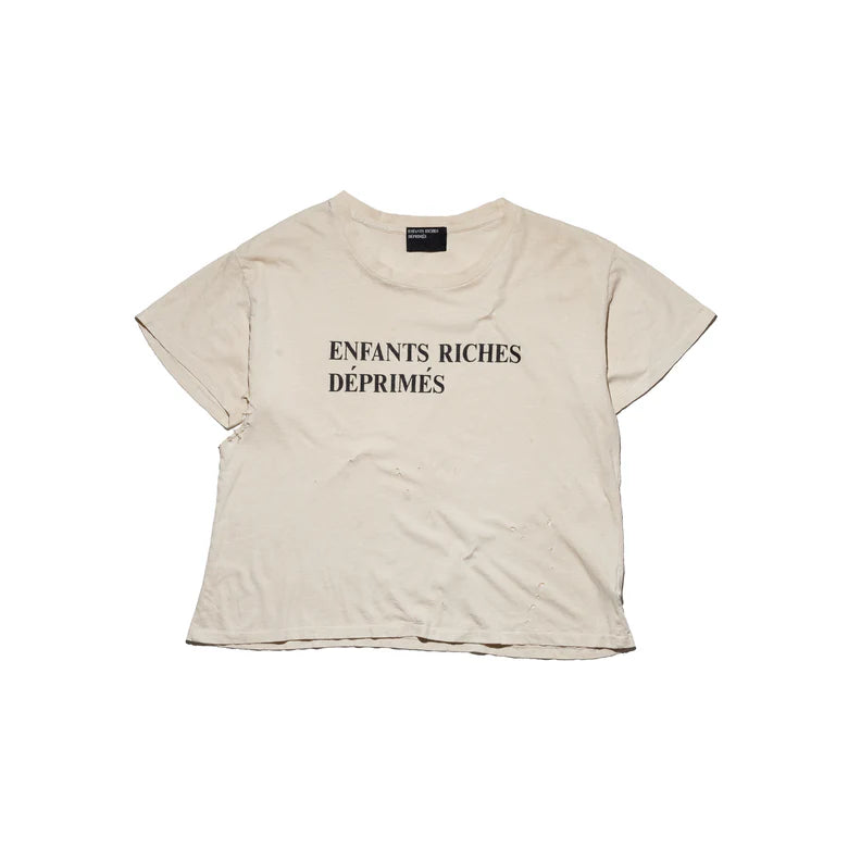 ENFANTS RICHES DÉPRIMÉS CLASSIC LOGO T-SHIRT IN ANTIQUE WHITE