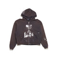ENFANTS RICHES DÉPRIMÉS GOD WITH REVOLVER ZIP HOODIE  IN SUN FADED BLACK