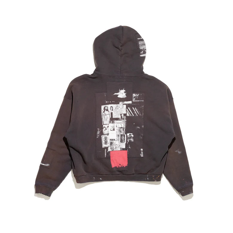 ENFANTS RICHES DÉPRIMÉS GOD WITH REVOLVER ZIP HOODIE  IN SUN FADED BLACK