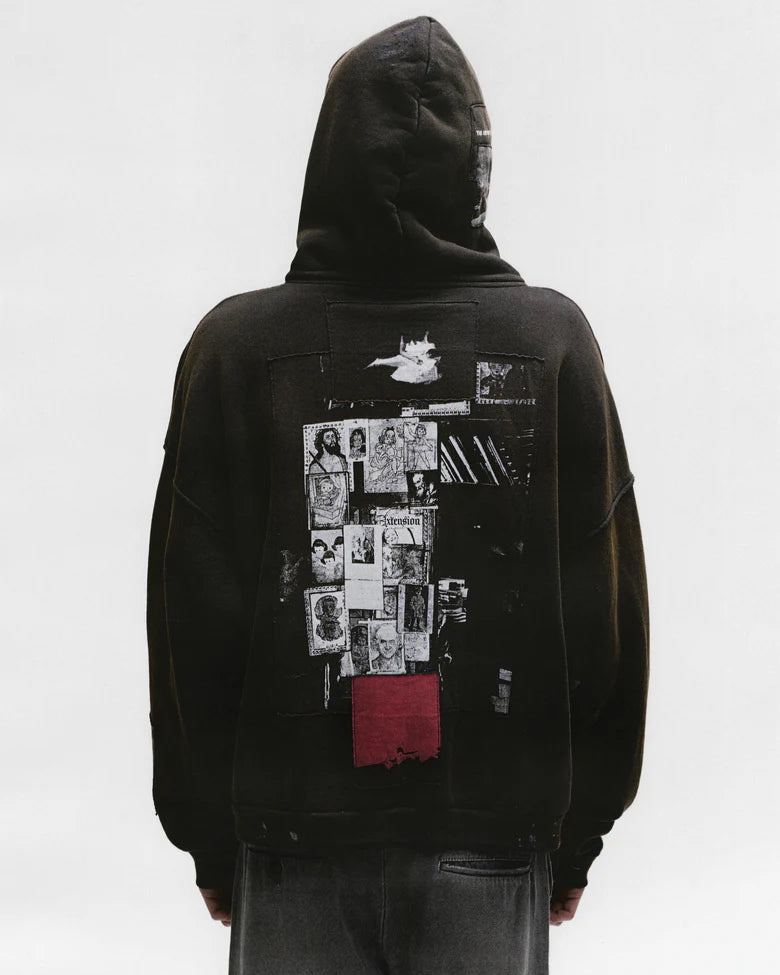ENFANTS RICHES DÉPRIMÉS GOD WITH REVOLVER ZIP HOODIE  IN SUN FADED BLACK