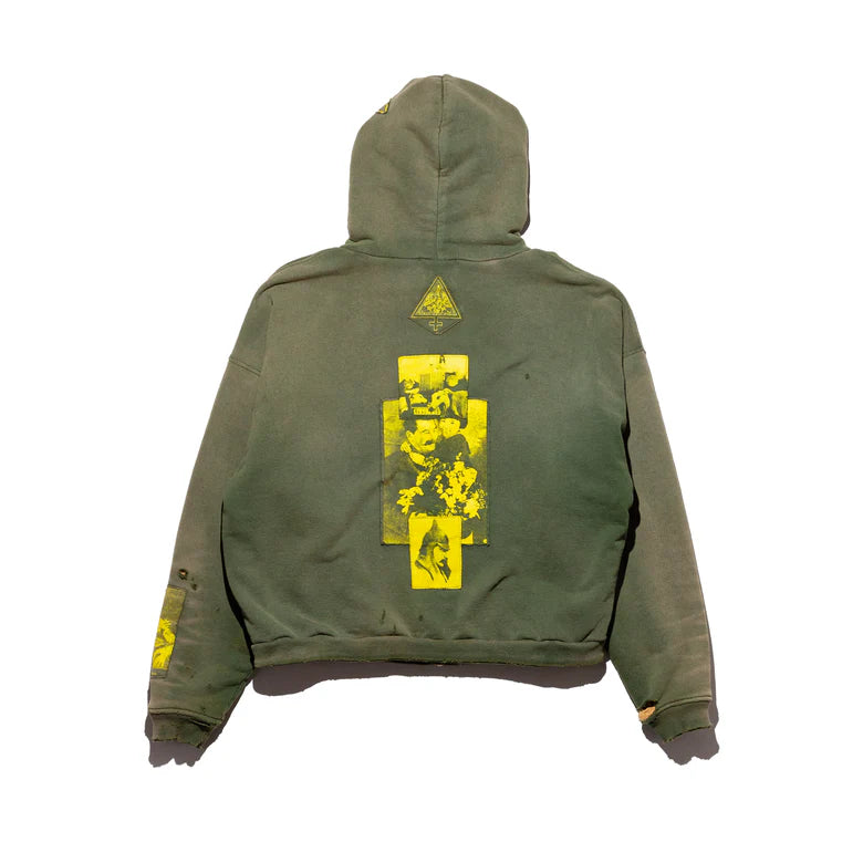 ENFANTS RICHES DÉPRIMÉS TWO WARS WITHIN ONE ASSEMBLAGE ZIP HOODIE IN GARDENER GREEN