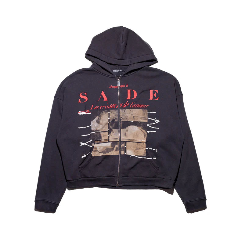 ENFANTS RICHES DÉPRIMÉS LES CRIMES DE L’AMOUR ZIP HOODIE (EXCLUSIVE) IN BLACK