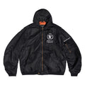 BALENCIAGA WFP LIGHT HOODED BOMBER JACKET IN BLACK