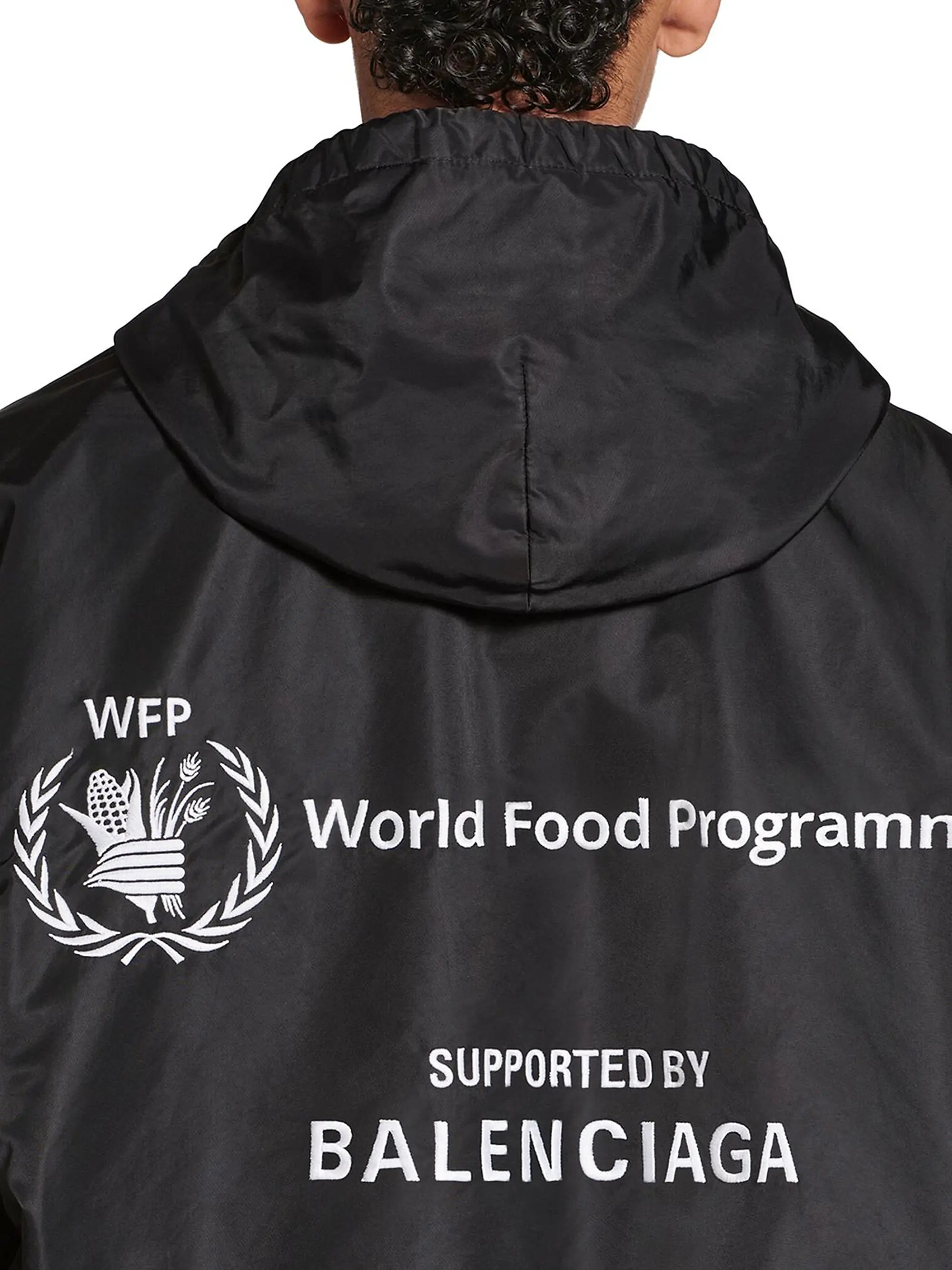 BALENCIAGA WFP LIGHT HOODED BOMBER JACKET IN BLACK
