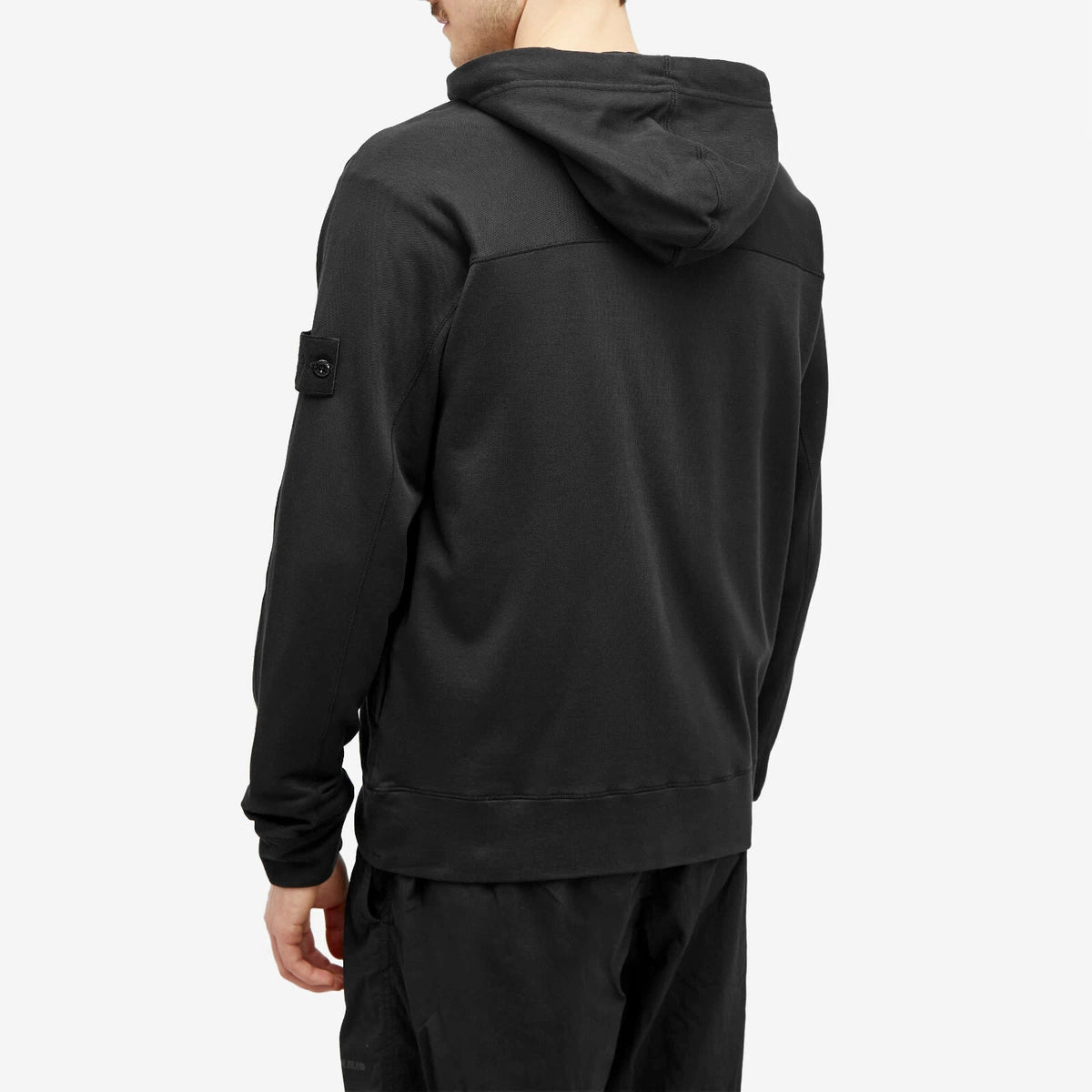 STONE ISLAND BLACK GHOST ZIP HOODIE IN BLACK
