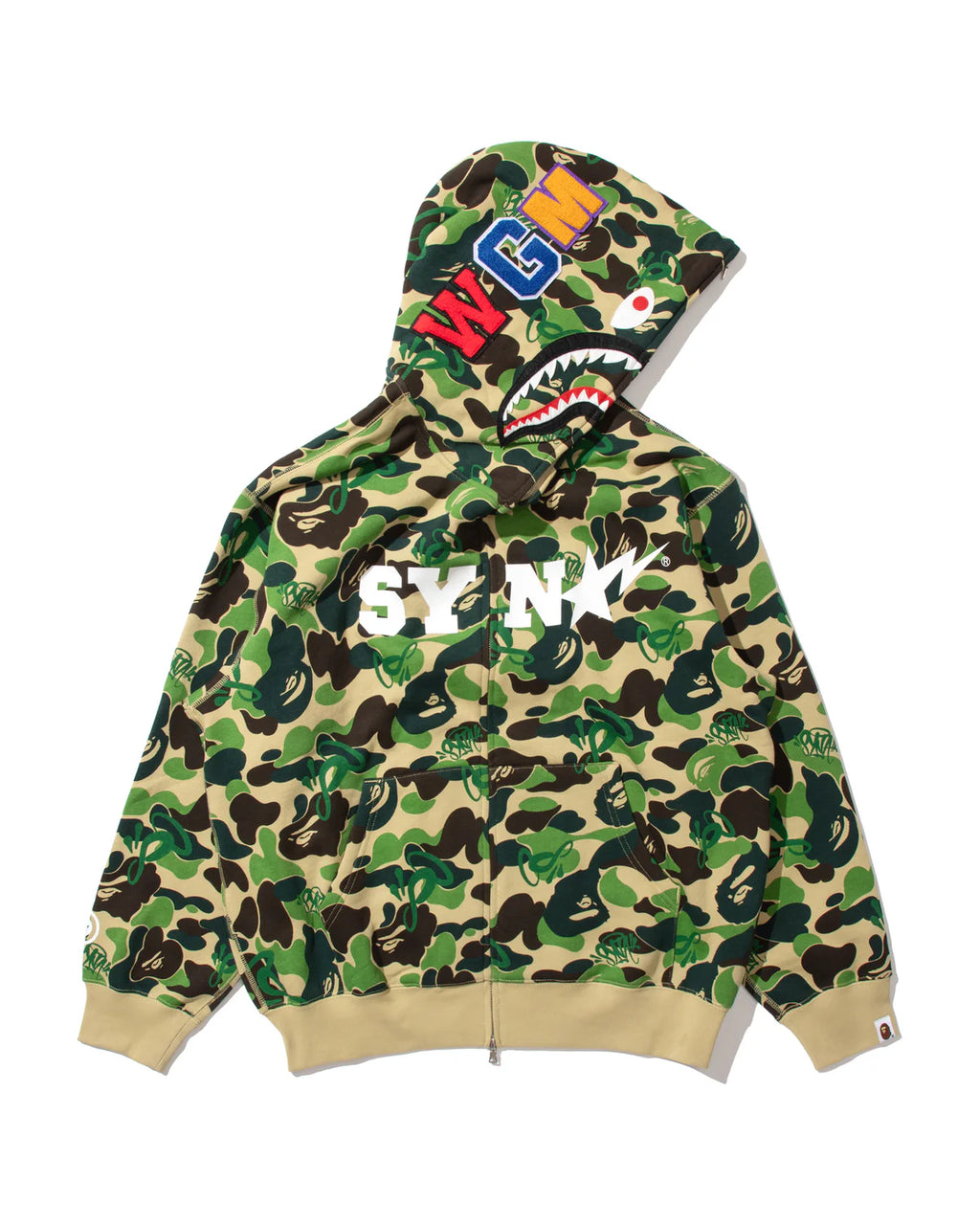 BAPE X SPOTIFY X SYNÁ BY CENTRAL CEE SHARK FULL ZIP HOODIE IN GREEN