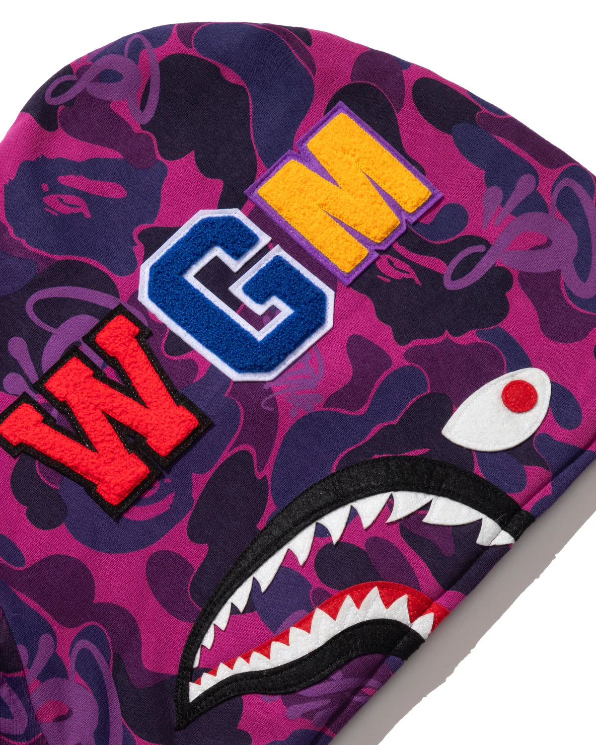 BAPE X SPOTIFY X SYNÁ BY CENTRAL CEE SHARK FULL ZIP HOODIE IN PURPLE