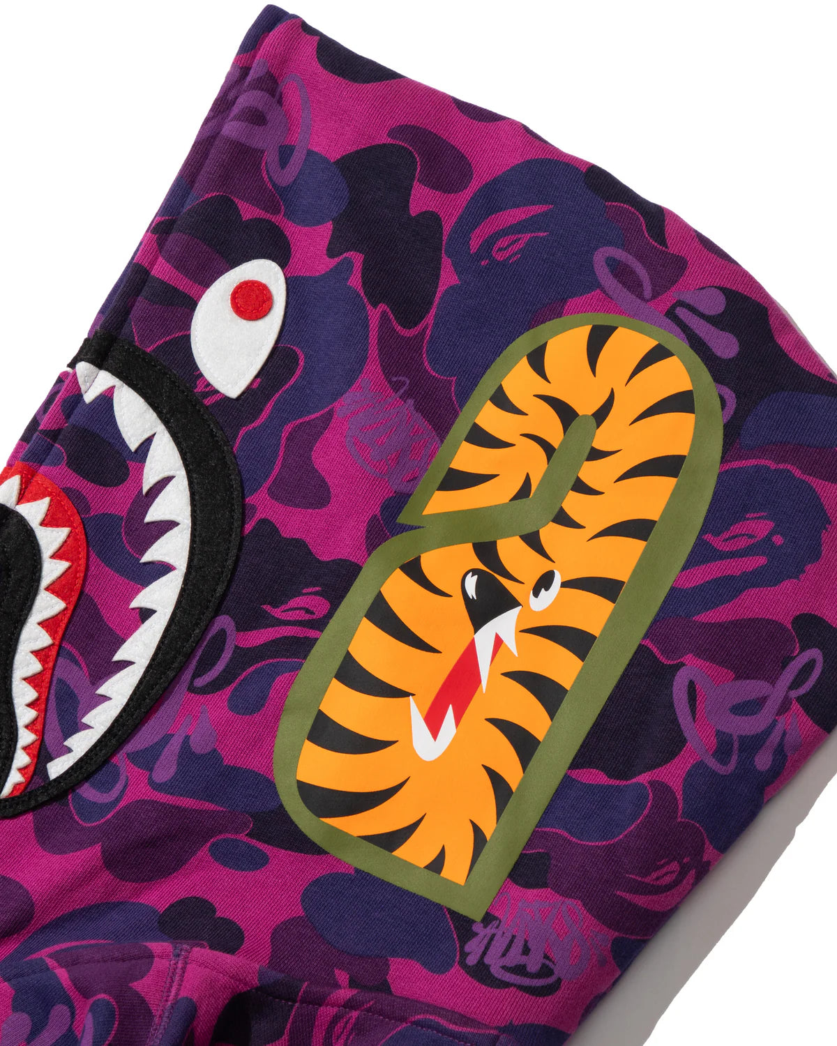 BAPE X SPOTIFY X SYNÁ BY CENTRAL CEE SHARK FULL ZIP HOODIE IN PURPLE