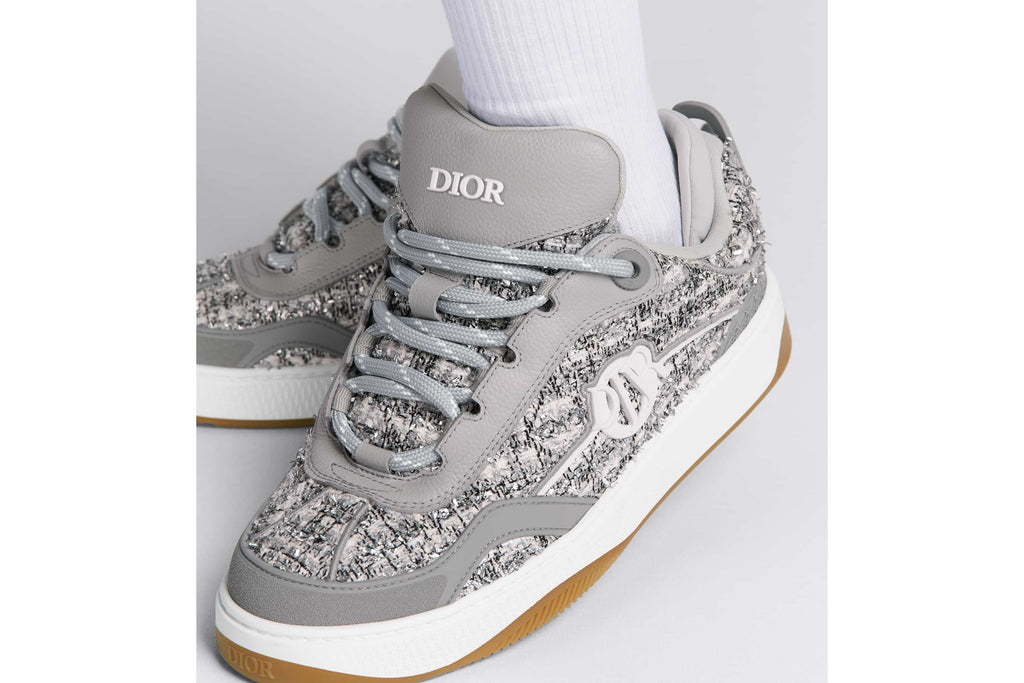 DIOR B9S SKATER SNEAKER IN SILVER TONE TWEED