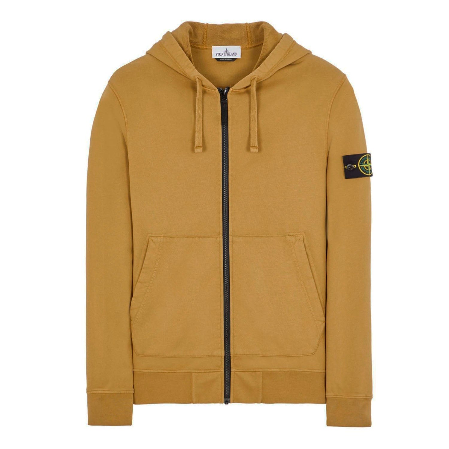STONE ISLAND ZIP-UP HOODIE IN ORANGE