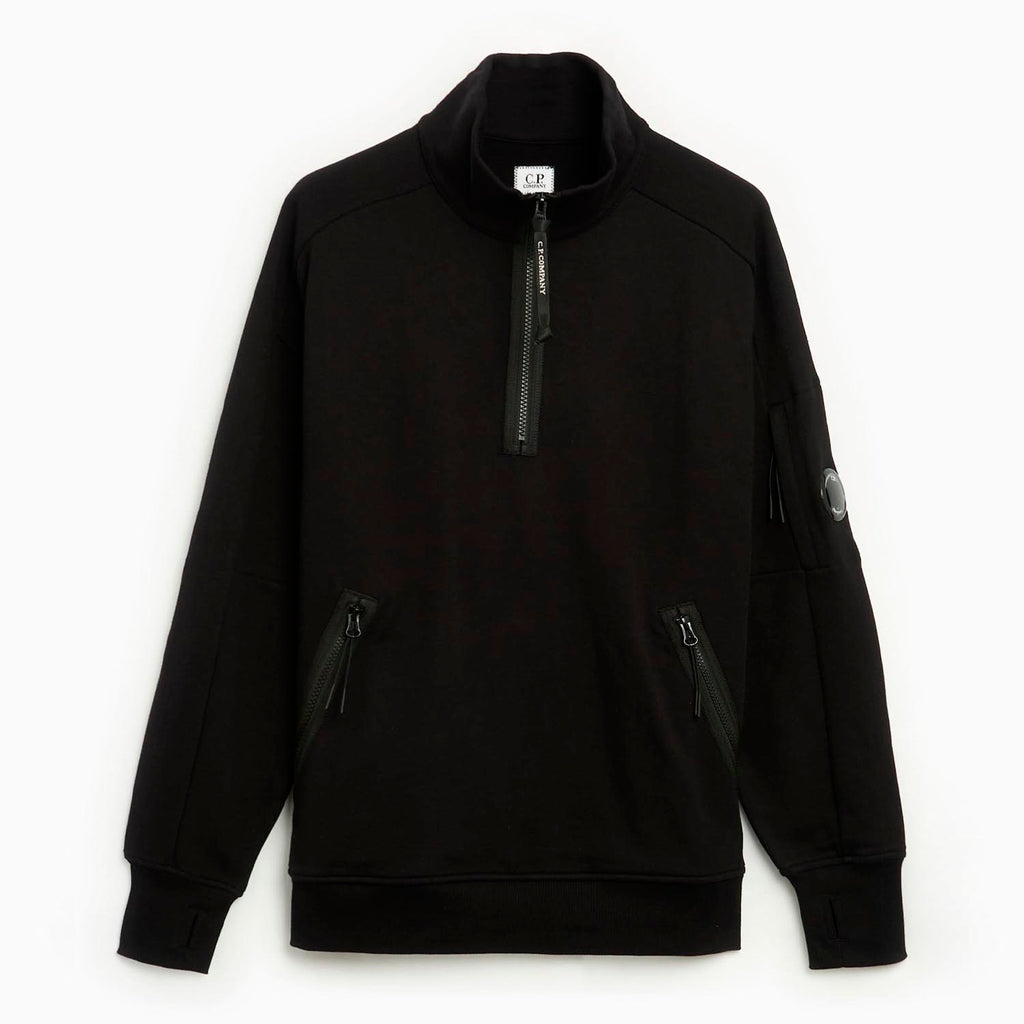 C.P. COMPANY ZIP SWEATSHIRT IN BLACK