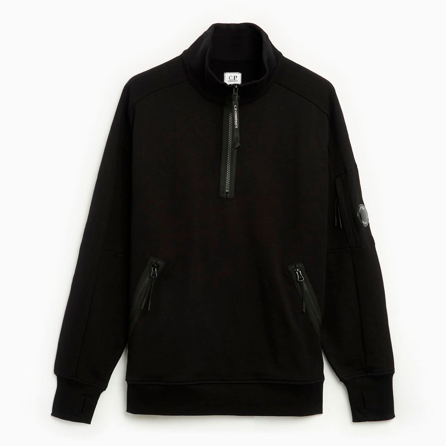 C.P. COMPANY ZIP SWEATSHIRT IN BLACK