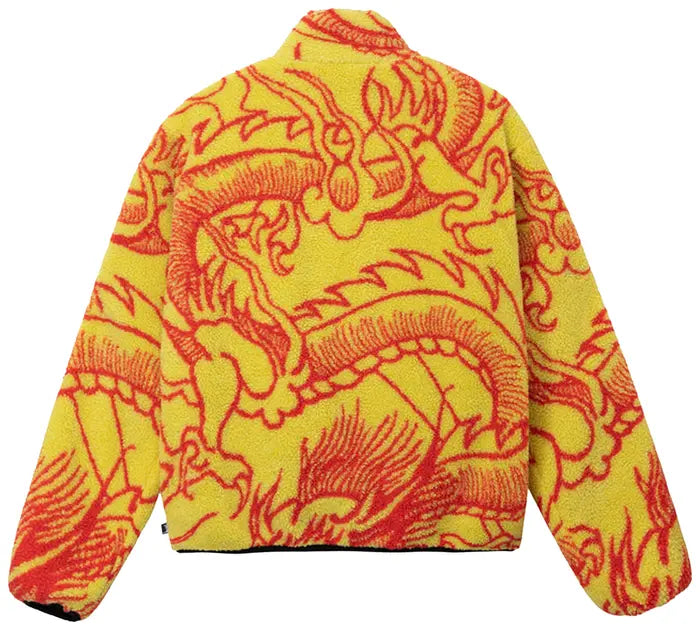 STUSSY DRAGON SHERPA JACKET YELLOW