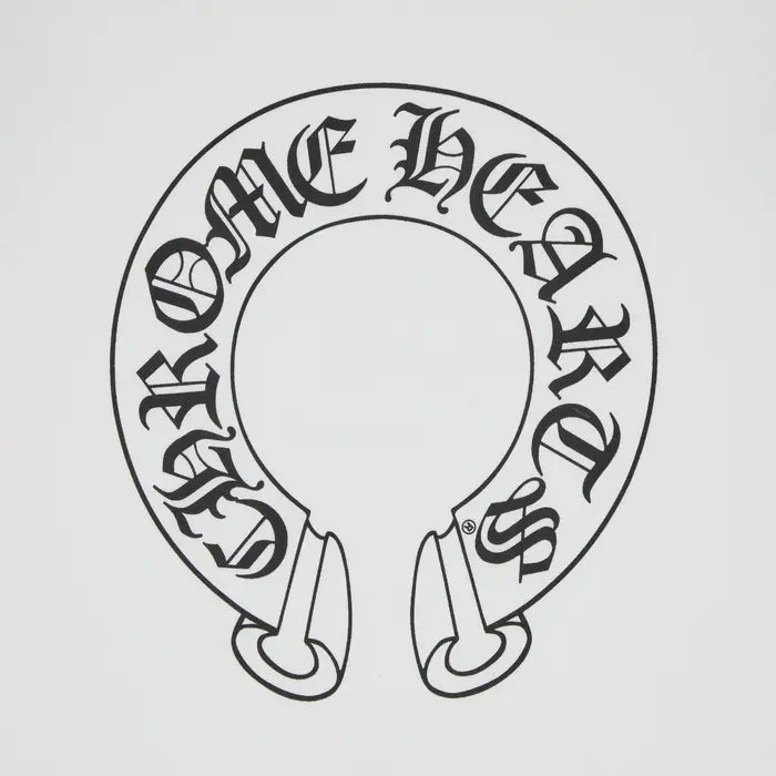 CHROME HEARTS HORSESHOE NECK LOGO 3/4 SHIRT “BLACK/WHITE”