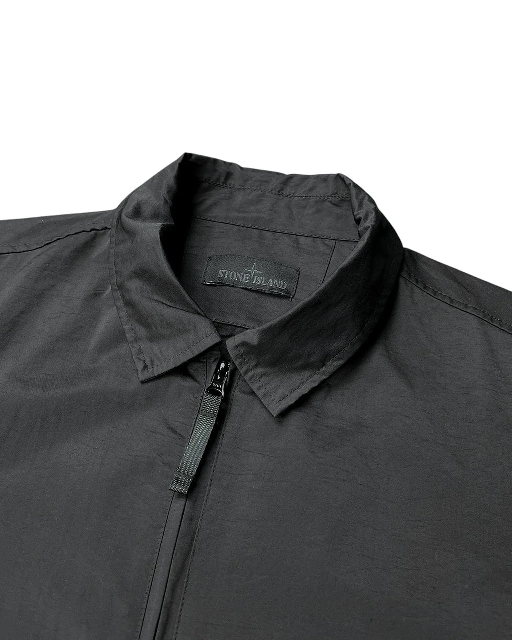 STONE ISLAND LYOCELL SATIN GHOST PIECE JACKET BLACK