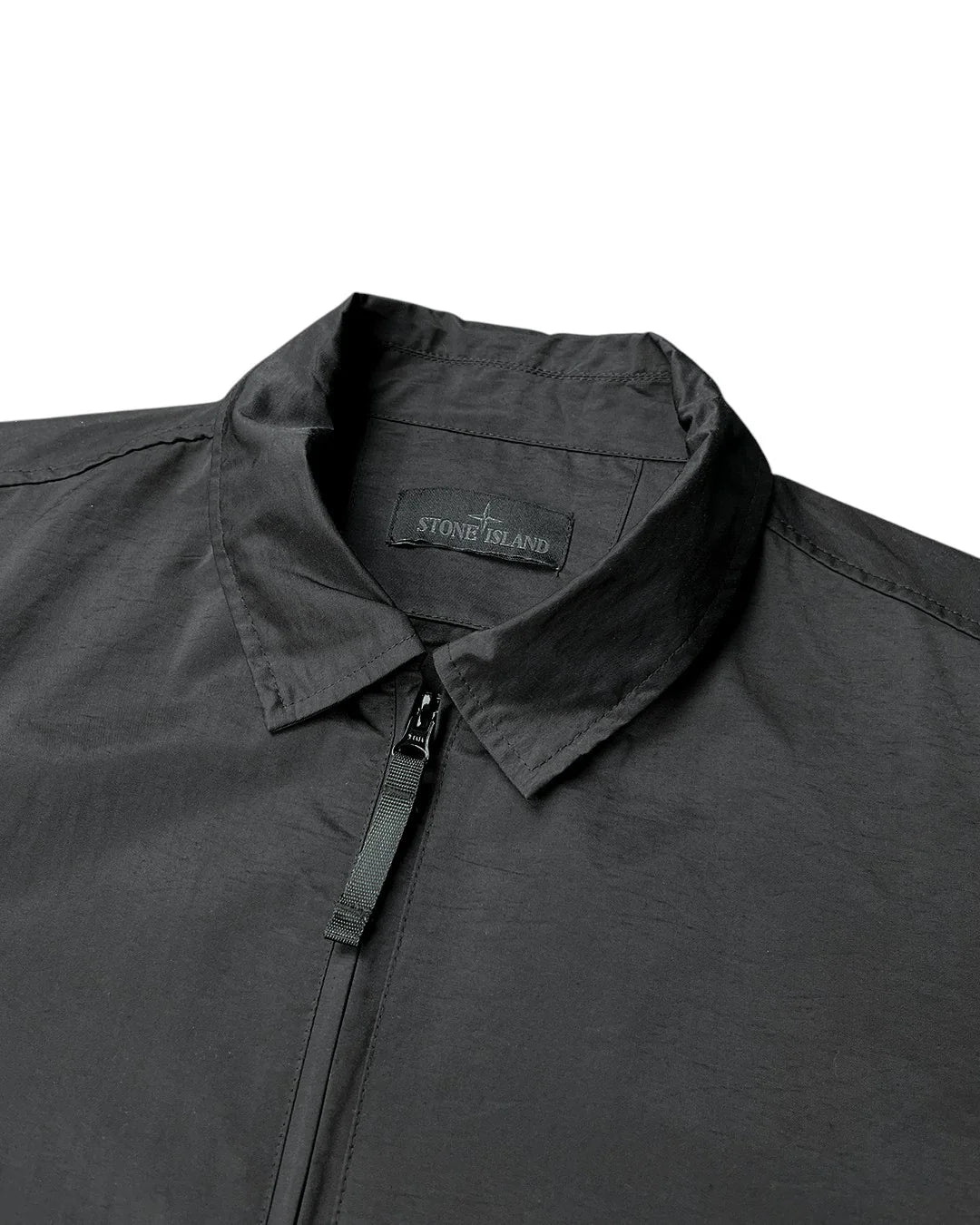 STONE ISLAND LYOCELL SATIN GHOST PIECE JACKET BLACK