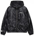 STUSSY WRINKLED NYLON BEACH SHELL JACKET BLACK