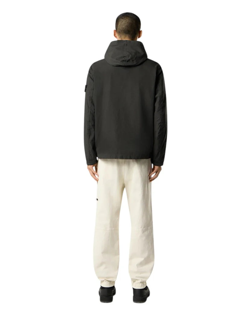 STONE ISLAND CANVAS WEAVE COTTON JACKET BLACK