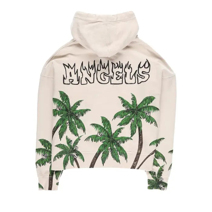 PALM ANGELS PALMS AND SKULL VINTAGE HOODIE 'WHITE'