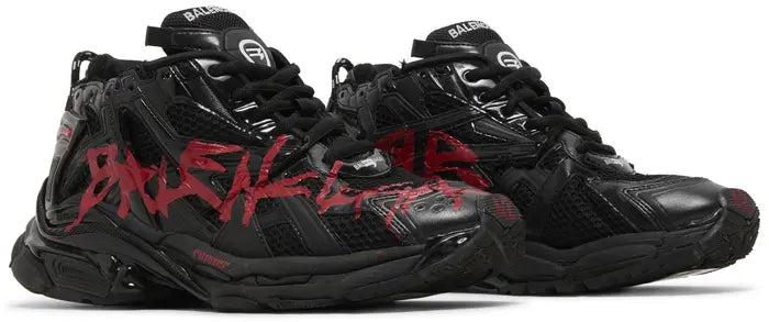 BALENCIAGA RUNNER SNEAKER 'GRAFFITI – BLACK RED'
