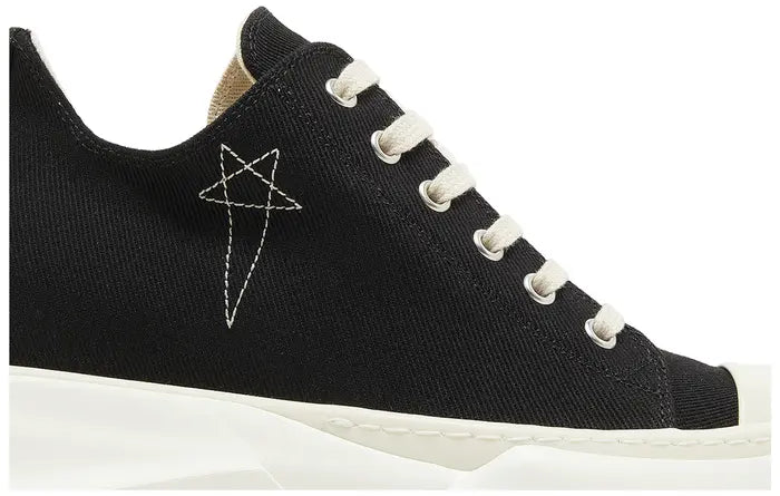 RICK OWENS EDFU DRKSHDW PENTAGRAM EMBROIDERY ABSTRACT LOW 'BLACK MILK'
