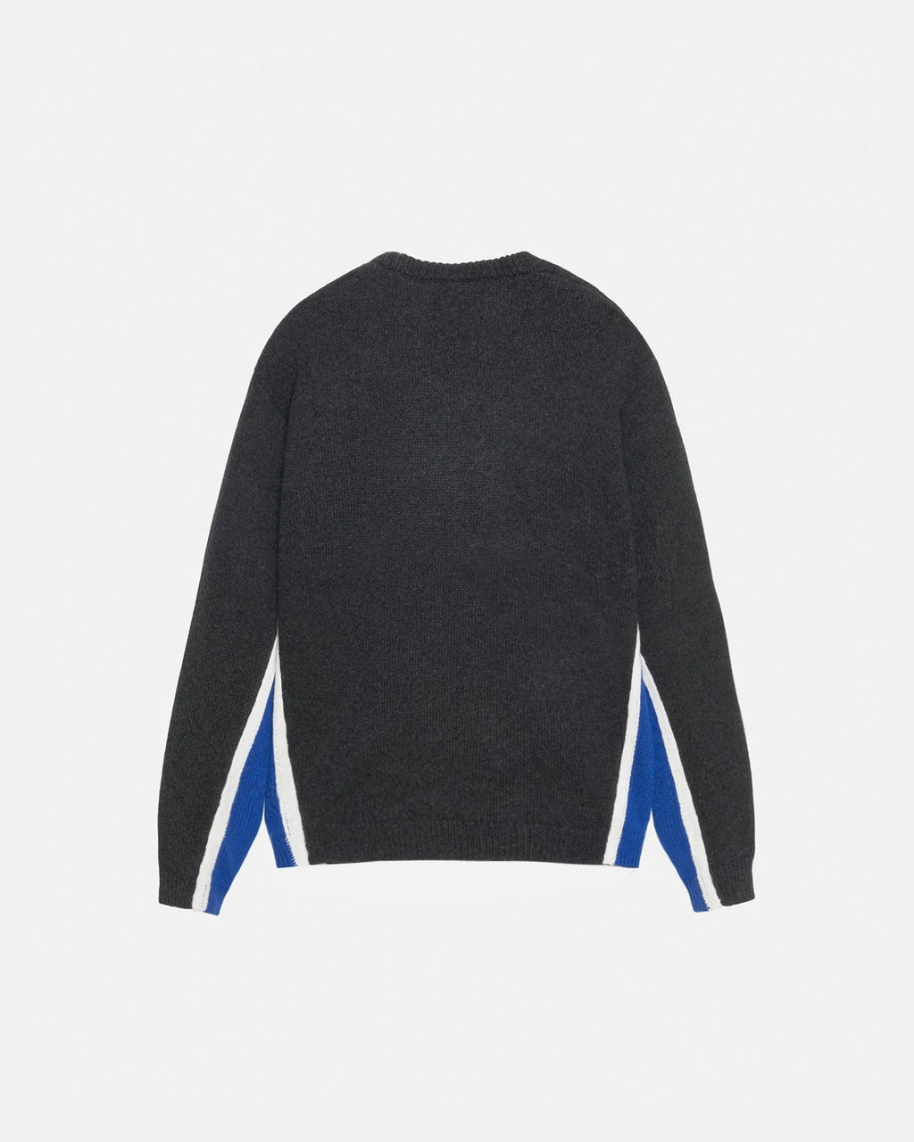 STUSSY CONTRAST STRIPE CREW CHARCOAL