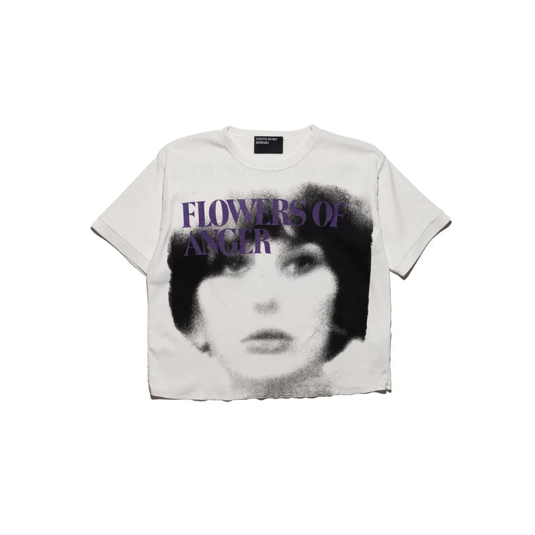 ENFANTS RICHES DÉPRIMÉS FLOWER OF ANGER T-SHIRT IN FADED WHITE
