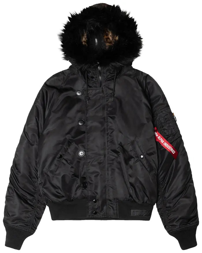 STUSSY X ALPHA KRYPTEK N-2B SHORT WAIST PARKA “BLACK”