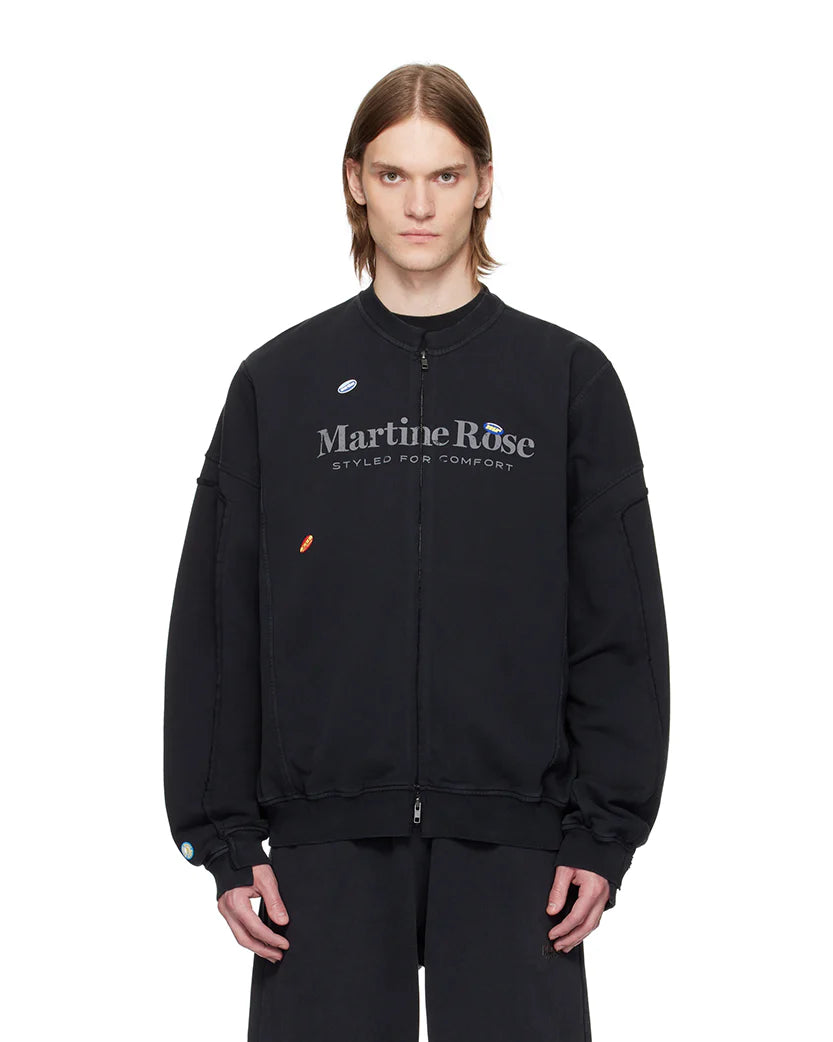 MARTINE ROSE ZIP UP TRACK JACKET BLACK