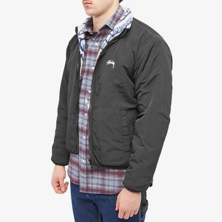 STUSSY DRAGON SHERPA JACKET NATURAL