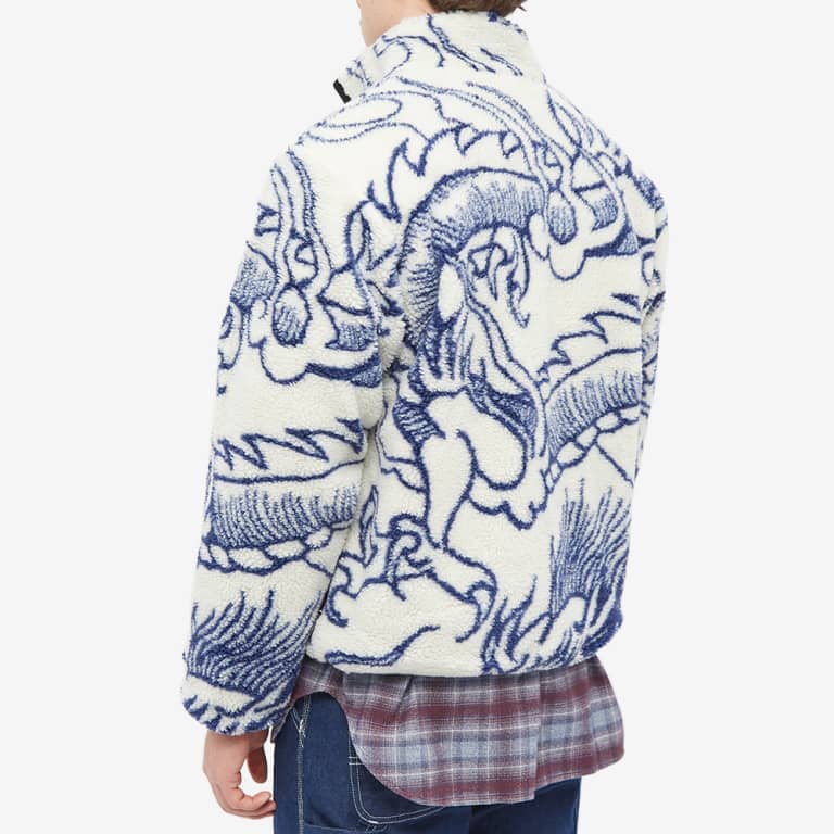 STUSSY DRAGON SHERPA JACKET NATURAL
