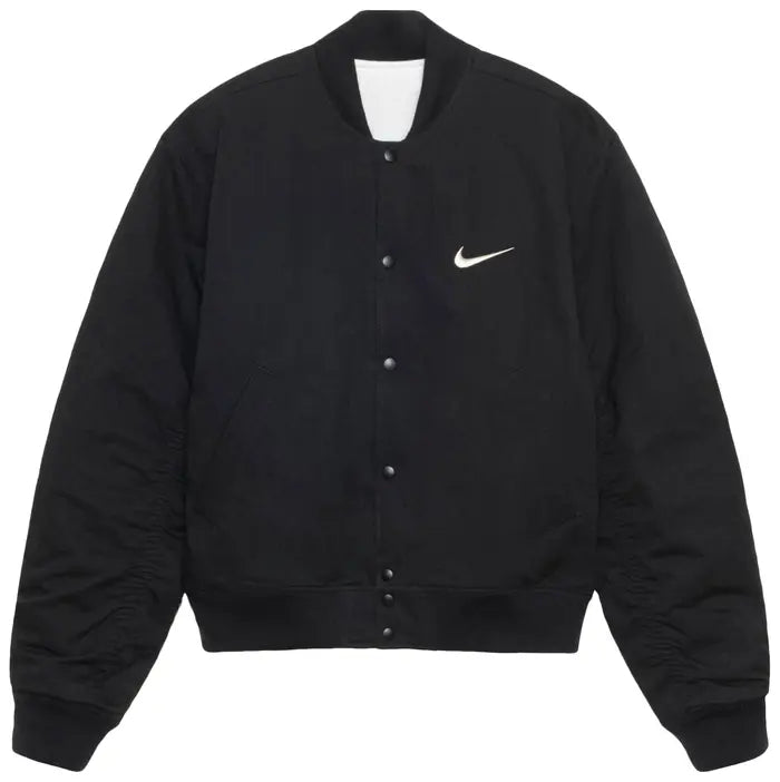 STUSSY X NIKE REVERSIBLE VARSITY JACKET MEDIUM BLACK/SAIL
