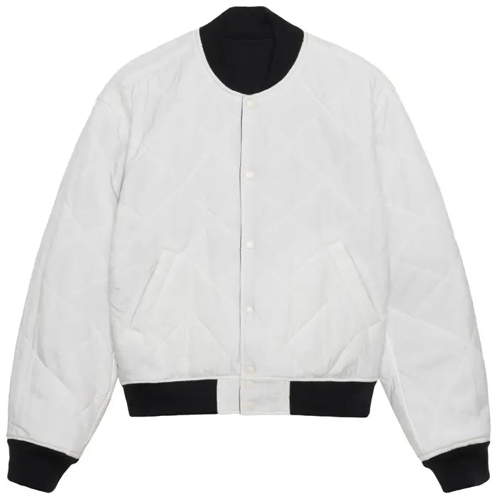 STUSSY X NIKE REVERSIBLE VARSITY JACKET MEDIUM BLACK/SAIL