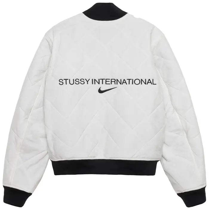 STUSSY X NIKE REVERSIBLE VARSITY JACKET MEDIUM BLACK/SAIL