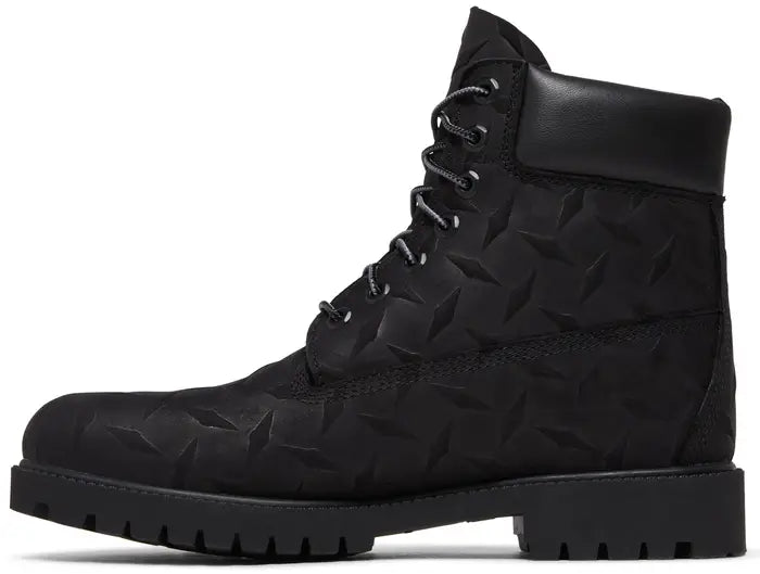 SUPREME X TIMBERLAND 6 INCH PREMIUM WATERPROOF BOOT 'EMBOSSED DIAMOND PLATE - BLACK'