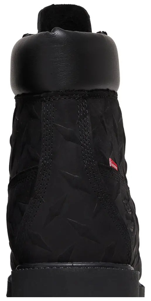 SUPREME X TIMBERLAND 6 INCH PREMIUM WATERPROOF BOOT 'EMBOSSED DIAMOND PLATE - BLACK'