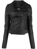 RICK OWENS ZIP-UP CROPPED LEATHER JACKET